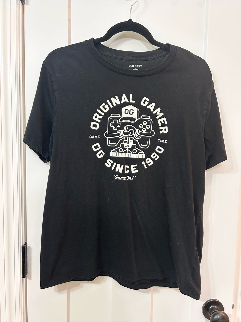 Old Navy Black Graphic 'Original Gamer' Short Sleeve Tee